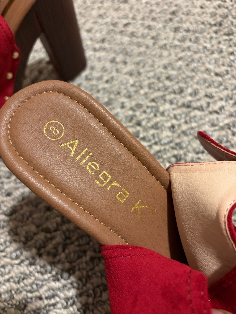Open-Toe Red 3-inch Heels - Picture 2 of 5